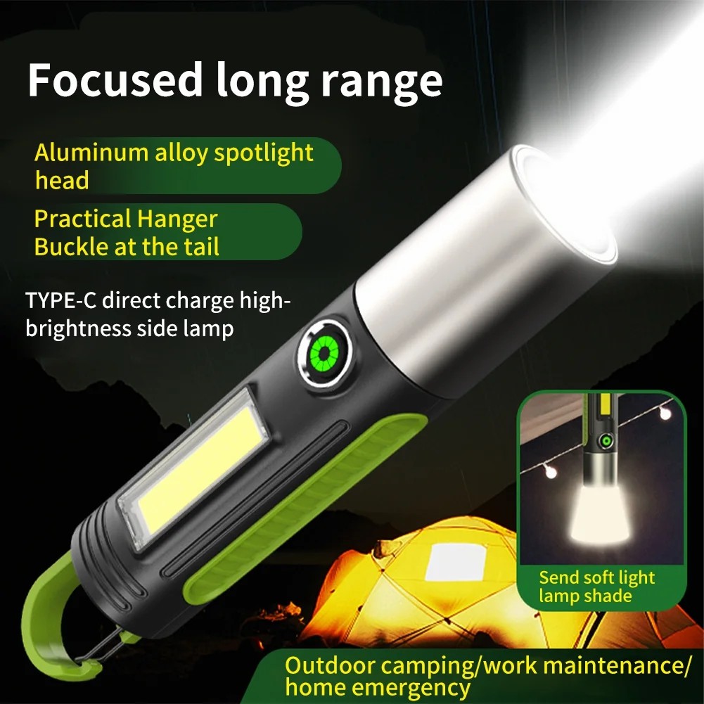 VASTFIRE Bright LED Flashlight – Small USB Rechargeable Pocket Torch, 600 Lumens, Waterproof