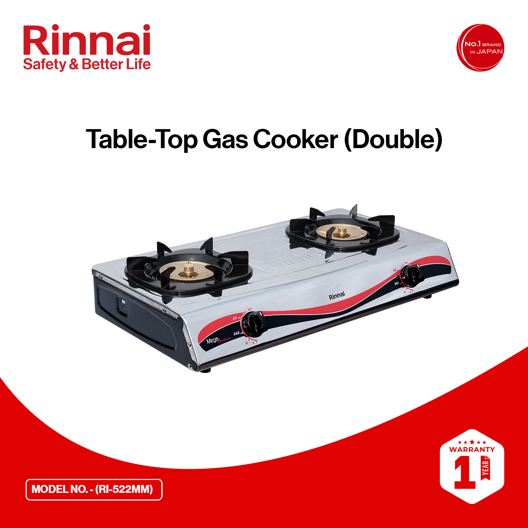 Rinnai TableTop Gas Cooker RI522MM uab marketplace